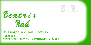 beatrix nak business card